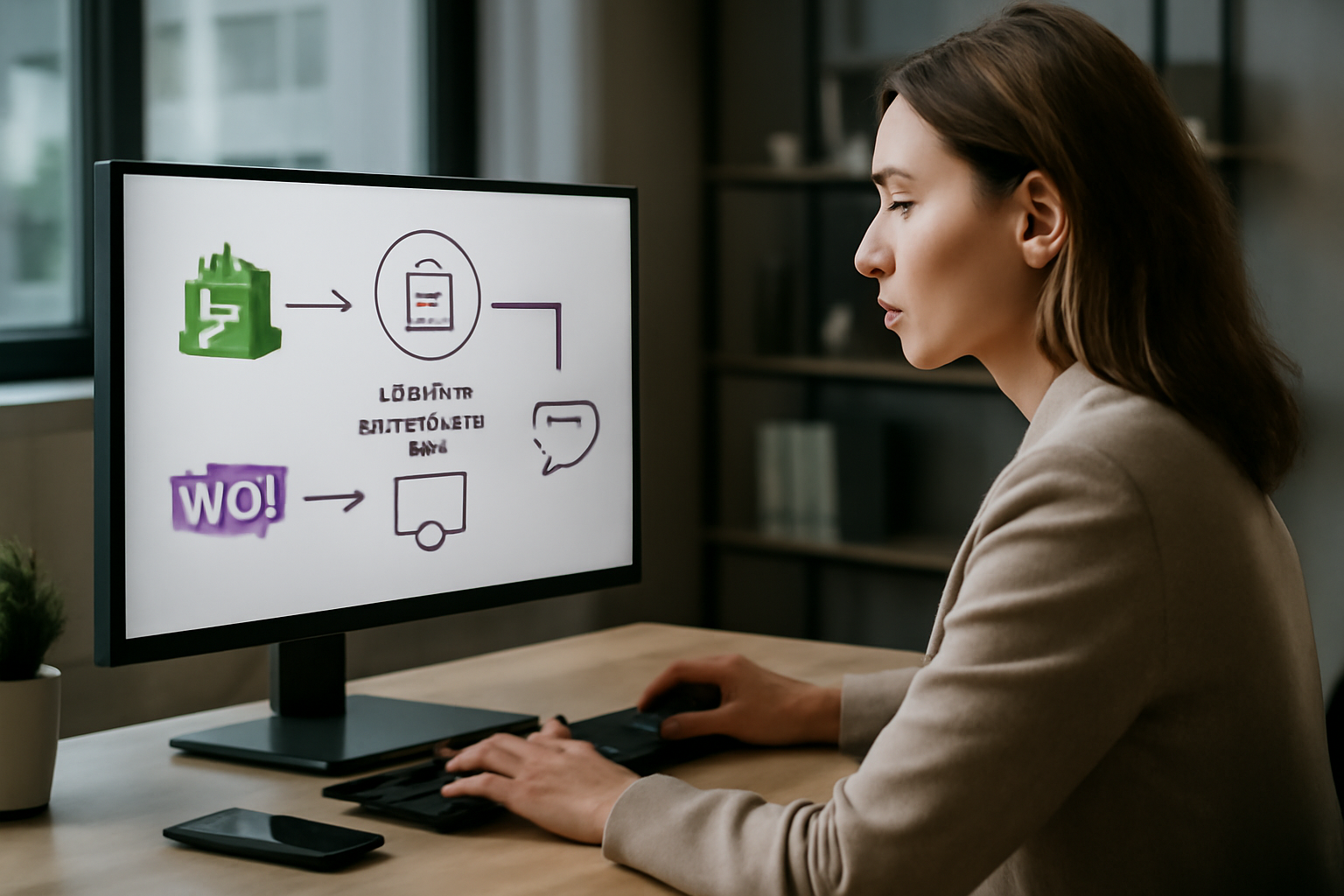 Interface utilisateur montrant une boutique en ligne avec un workflow d'automatisation des retours clients actif, intégrant les plateformes e-commerce et outils de support