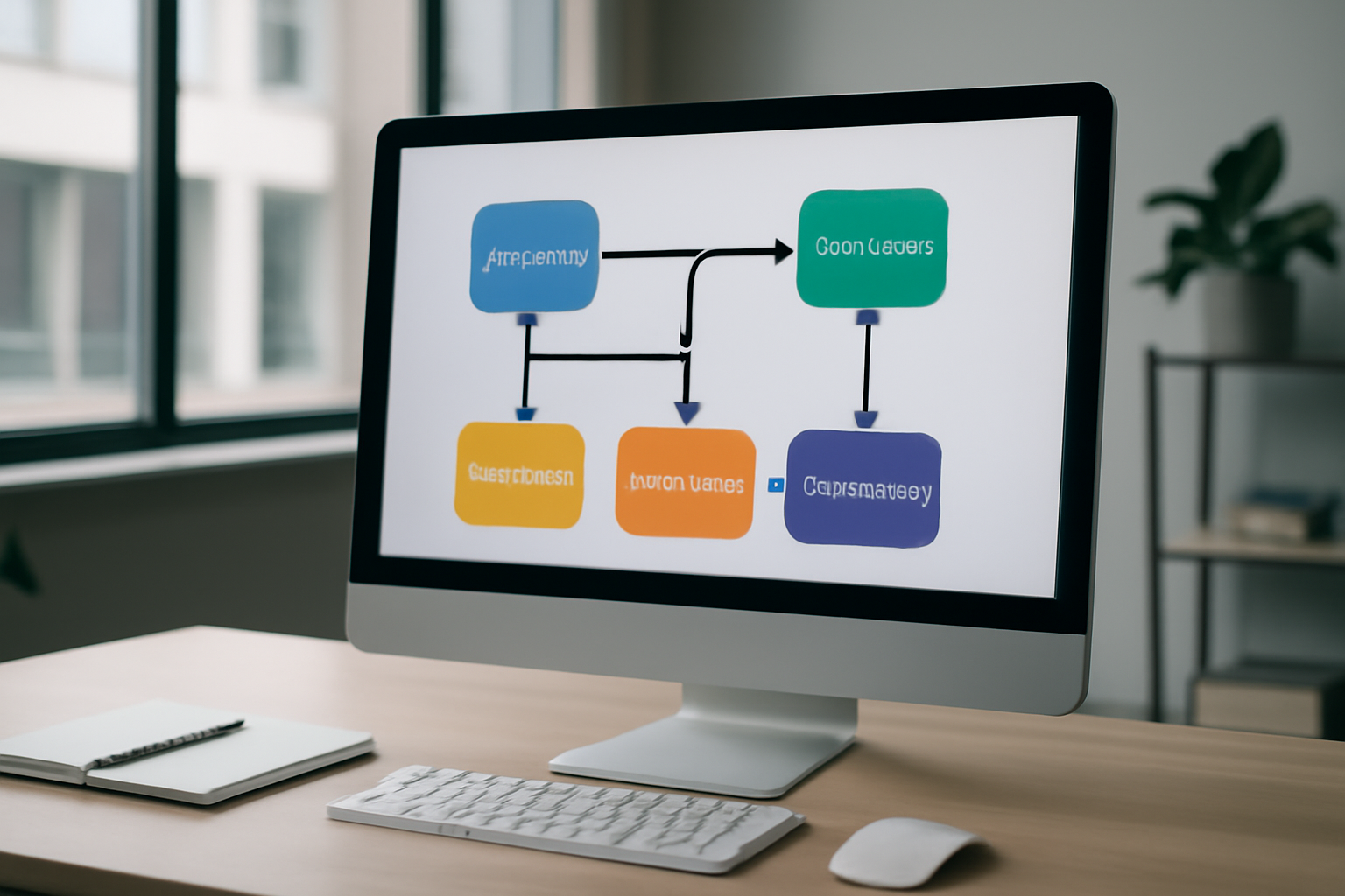 Représentation visuelle d’un écran d’ordinateur montrant des flux de données interconnectés entre diverses applications SaaS, symbolisant l'automatisation intelligente avec n8n.