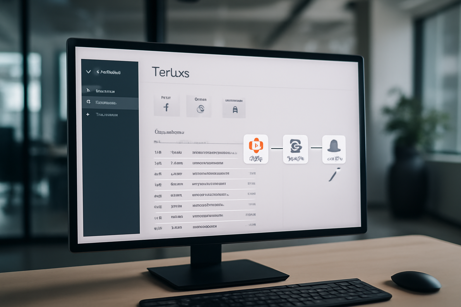 Interface moderne de gestion automatisée des tickets de support IT montrant la transition intelligente entre niveau 1 et niveau 2, avec des éléments graphiques représentant n8n, IA, et canaux de communication comme Slack et email, dans un bureau high-tech.