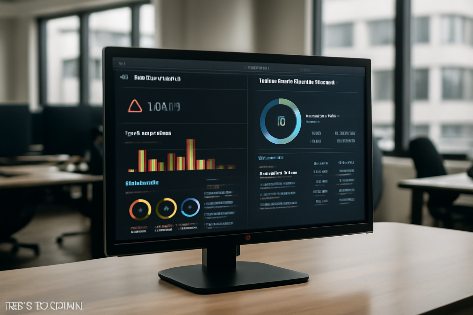 Illustration de l'automatisation IT avec une interface de monitoring numérique montrant des alertes et un système automatisé de gestion des tickets IT